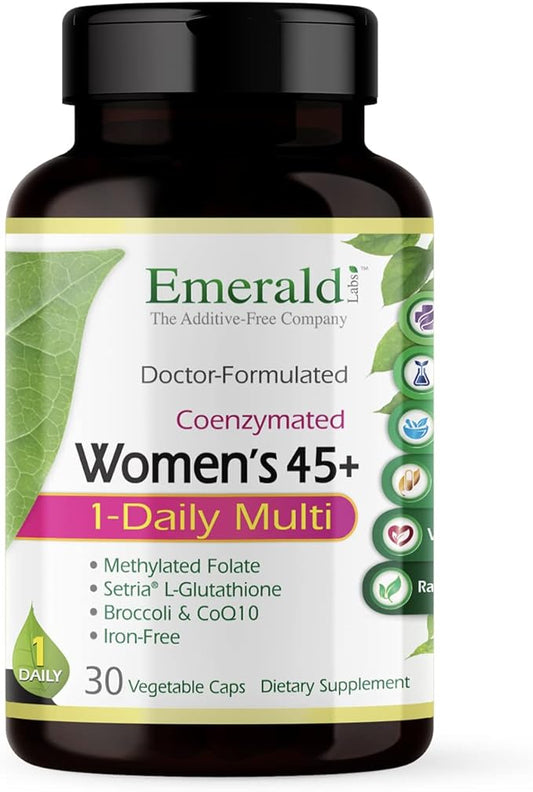 EMERALD LABS Women's 45+ 1-Daily Multi - Complete Multivitamin for Comprehensive Support, Bone & Heart Health* - Designed for Women 45+ - Gluten-Free & Vegetarian - 30 Vegetable Capsules