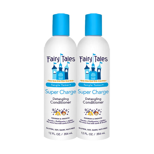 Fairy Tales Tangle Tamer Super Charge - Detangling Conditioner for Kids - Paraben Free, Sulfate Free, Gluten Free, Nut Free- 12 oz (2 PACK)