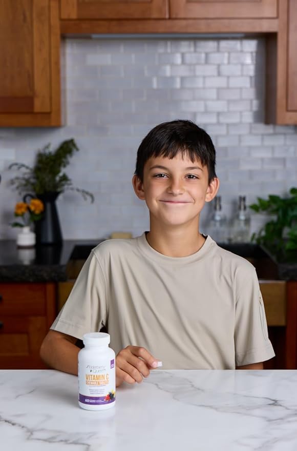 Elderberry Queen Chewable Vitamin C 500mg - Immune Boost & Antioxidant Support Tablets with Vitamin A, E & Organic Echinacea, Elder Fruit, Acerola - Natural Dietary Supplement, 60 Count