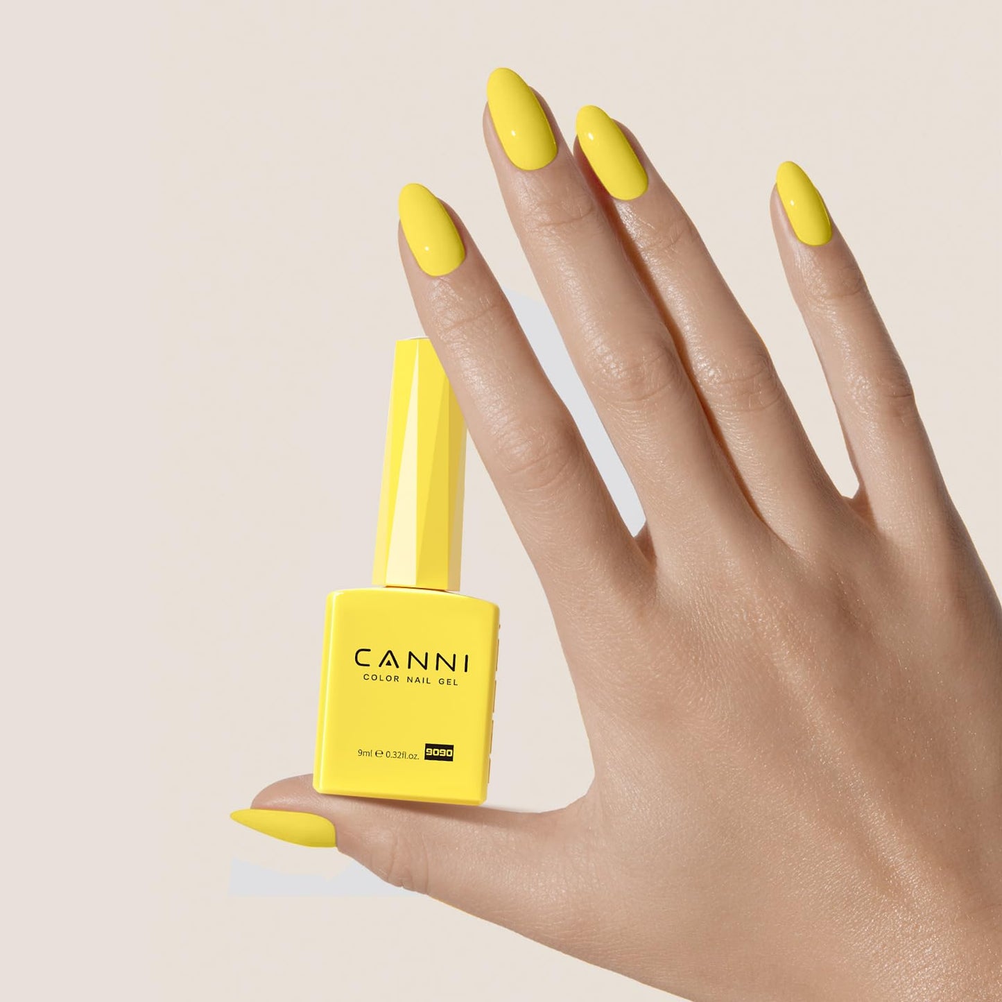 CANNI Bright Yellow Gel Nail Polish, 1Pcs Neon Yellow Gel Polish Pastel Butter Yellow Color Nail Polish Gel High Gloss Soak Off U V Gel Nail French Nail Manicure Salon DIY
