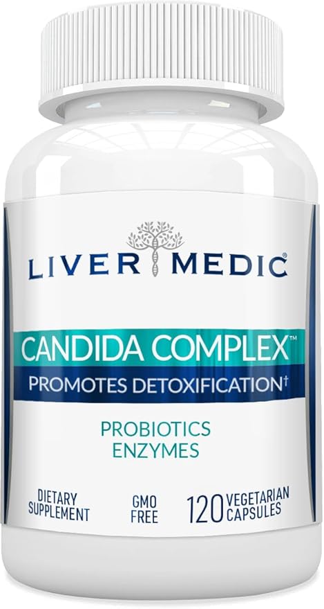 Candida Complex Oregano Oil, Digestive Enzymes, Candida Cleanse, Non-GMO Probiotic Supplement with Organic Herbs, Caprylic Acid, Grape Seed Extract, 120 Vegetarian Capsules