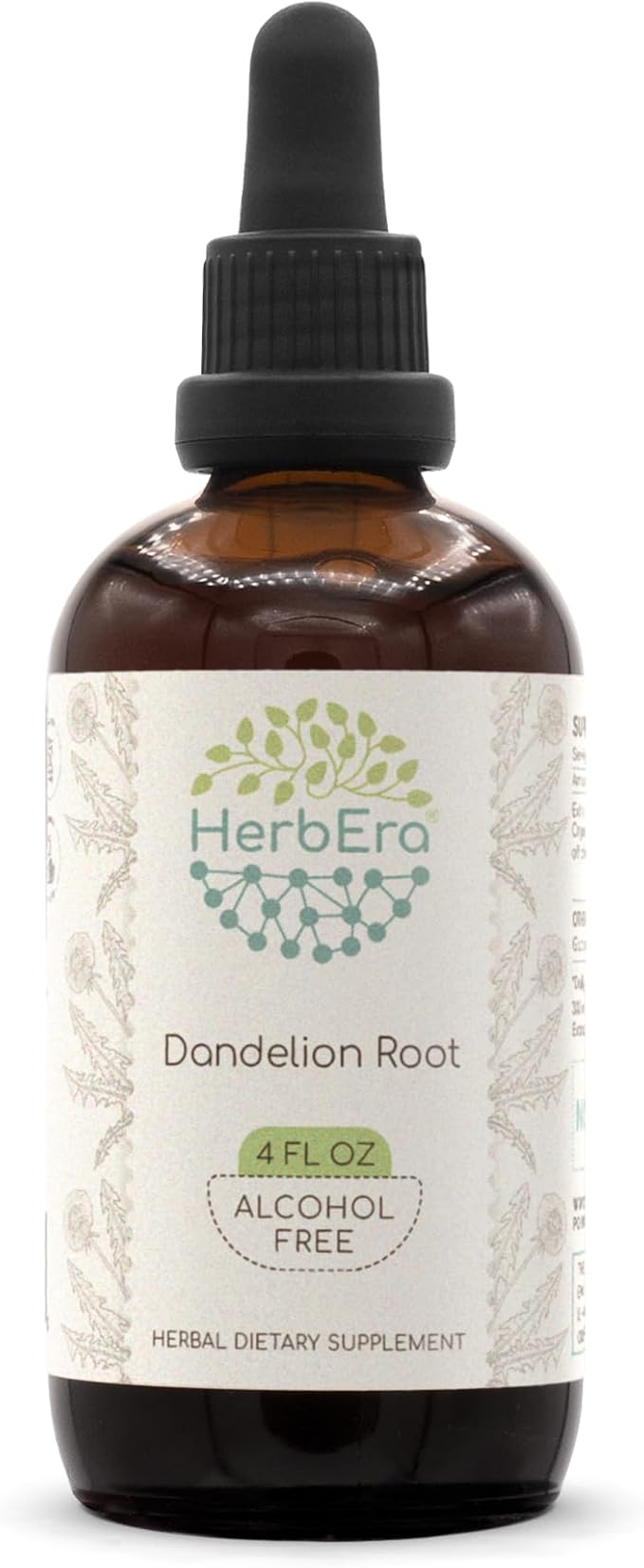 Dandelion Root B120 Alcohol-Free Herbal Extract Tincture, Super-Concentrated Dandelion (Taraxacum Officinale) Dried Root (4 fl oz)