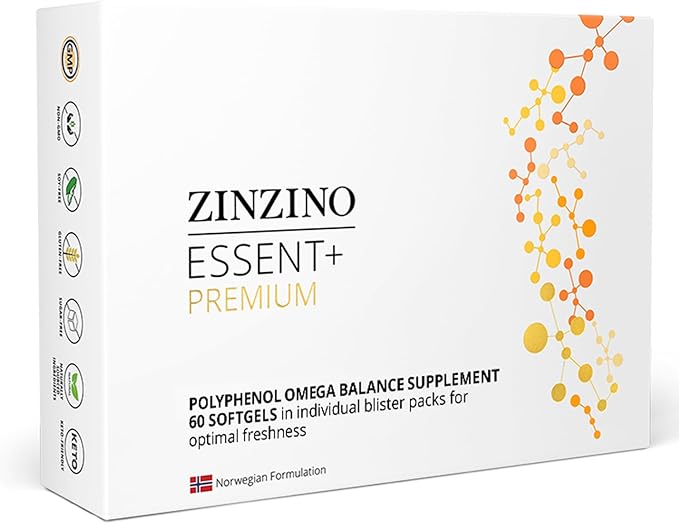 Essent+ Premium, Advanced Polyphenol Omega Balance with Fish Oil, Glycerin, Cold-Pressed Extra Virgin Olive Oil, Vitamin D - 60 Softgels
