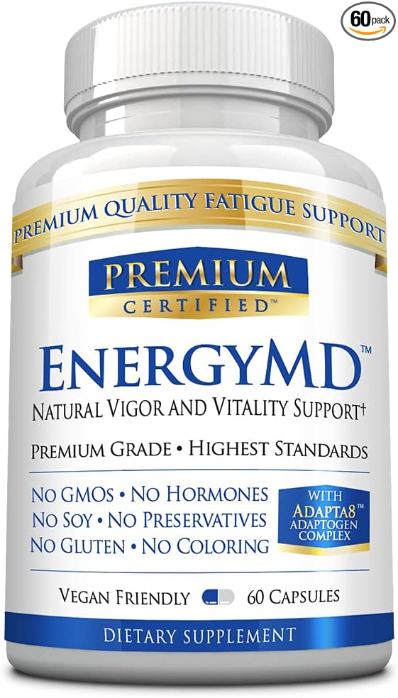 EnergyMD - Vitamin B Blend, Adaptogenic Complex, Piperine - All Natural, Fast Absorption Energy Booster - 60 Capsules - Non-GMO, Vegan, Made in USA