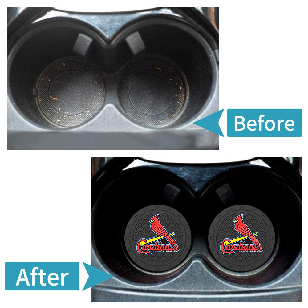 Cardinals Car Cup Holder Coasters for Baseball Fans,St. Louis Cardinals Car Coasters for Car Cup Holder,Baseball Stuffs Cardinals Car Cup Holder Insert,Souvenir for Baseball Fans,Car Cup Mat,2.75''