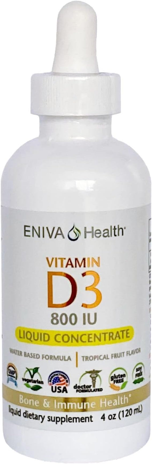 Eniva Health Liquid Vitamin D (D3) | Dr. Formulated for Rapid Absorption (120 mL)