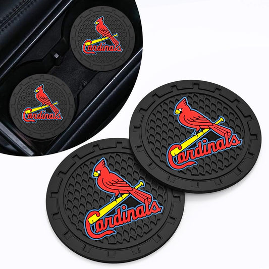 Cardinals Car Cup Holder Coasters for Baseball Fans,St. Louis Cardinals Car Coasters for Car Cup Holder,Baseball Stuffs Cardinals Car Cup Holder Insert,Souvenir for Baseball Fans,Car Cup Mat,2.75''