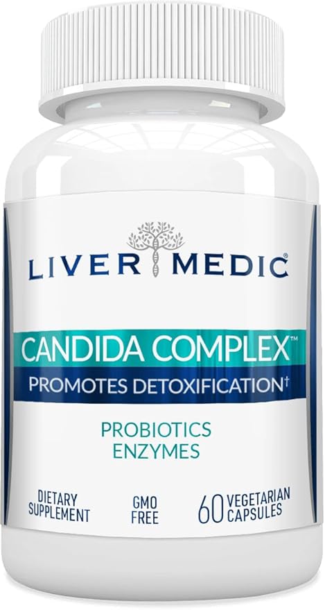 Candida Complex Oregano Oil, Digestive Enzymes, Candida Cleanse, Non-GMO Probiotic Supplement with Organic Herbs, Caprylic Acid, Grape Seed Extract, 60 Vegetarian Capsules