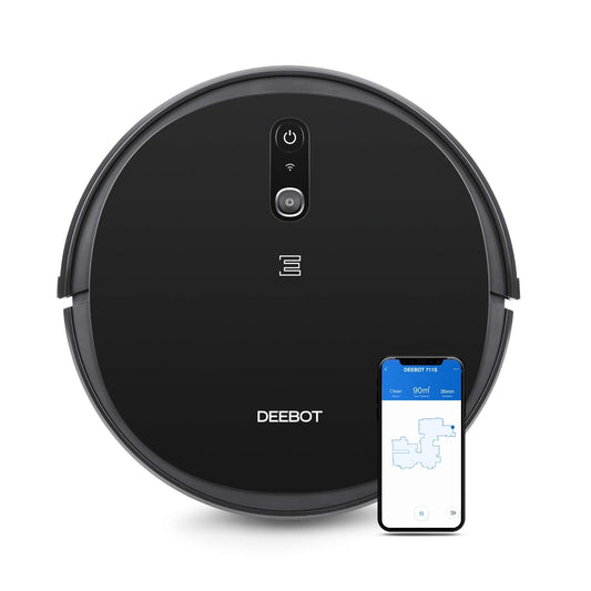ECOVACS DEEBOT 711S Robot Vacuum Cleaner with Smart Navi 2.0 Visual Mapping, Max Power Suction, Up to 130 Min Runtime, Hard Floors & Carpets, Pet Hair, App Controls, Self-Charging, Quiet, Black