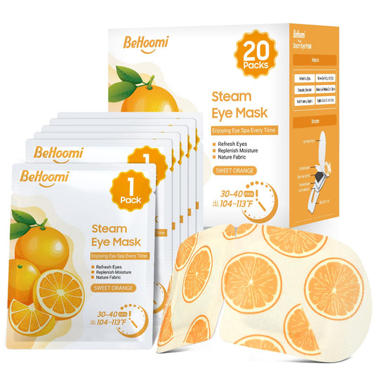 Behoomi 20 Packs Steam Eye Mask, Heated Eye Mask Warm Compress For Eyes, Disposable Self Heating Steam Mask For Home, Sleep, Spa