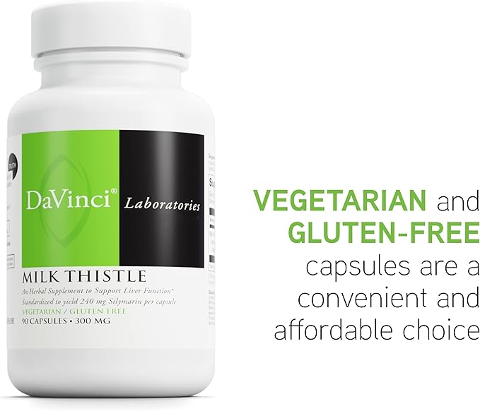 DAVINCI Labs Milk Thistle - Nutritional Supplement to Support Liver Function, Kidney Health and Healthy Digestion* - with Milk Thistle and More - Gluten-Free - 90 Vegetarian Capsules