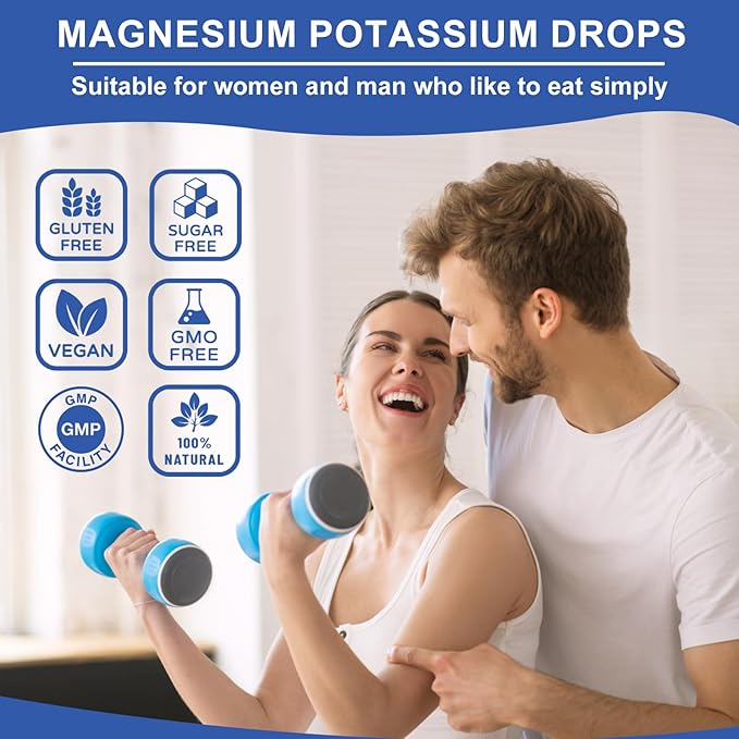 (2 Pack) Potassium Magnesium Supplement Liquid with Potassium, Magnesium,Calcium, Vitamin D3, Zinc, for Adult and Kid, Sugar Free