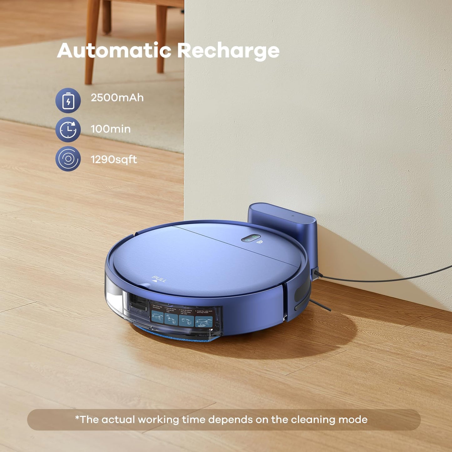 ZCWA Robot Vacuum and Mop Combo, 2 in 1 Mopping Robotic Vacuum with WiFi/App, Robotic Vacuum Cleaner, Schedule Settings, Self-Charging, Ideal for Hard Floor, Pet Hair and Low Pile Carpet