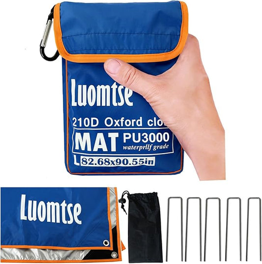 Oxford Cloth Picnic Blankets,Tent mat,Grass Blanket,Beach Blanket Sand Control Windproof Waterproof,Lightweight Travel Blanket Compact,Portable Pocket Blanket, Camping Blanket (Blue)