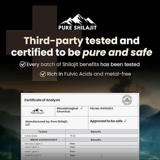 Capsules, Maximum Potency Organic Pills with Trace Minerals for Energy & Immune Support, for Men & Women, Natural Supplement from Himalayan Resin, 60 Tablets