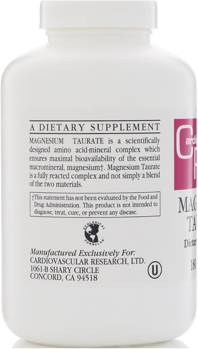 Cardiovascular Research Magnesium Taurate 125 mg, Creamy White, 180 Capsules (MAGT2)