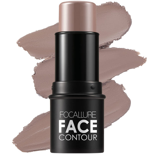 FOCALLURE Cream Contour Stick, Matte Bronzer Stick, Professional Face Shaping & Contouring Stick Makeup, Easy to Apply with Buildable Coverage, Long Lasting & Sweatproof, HAZEL WOOD