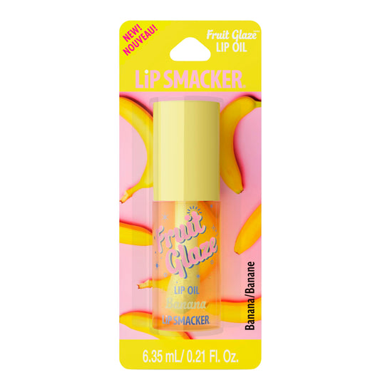 Lip Smacker Fruit Glaze Lip Oil, Ultra-Hydrating & Moisturizing with High-Shine Finish, Plush Applicator for Effortless Glide, Delicious Non-Sticky Flavor - Banana