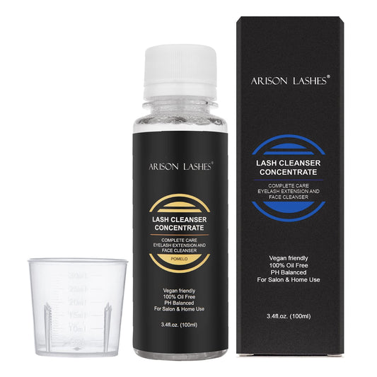 Eyelash Cleanser Concentrate 100ml Professional Lash Extensions Shampoo Natural Foaming Cleanser for Extensions Lashes with Salon Home Care-Makes 20 Bottles 60ml Eyelash Shampoo(pomelo)