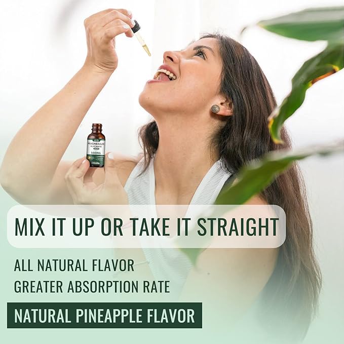 (2 Pack) Magnesium Glycinate Supplement, Magnesium Liquid Drops with Magnesium Glycinate 500mg Ashwagandha, L - Theanine, Chamomile -Supports Optimal Calm Sleep Vegan