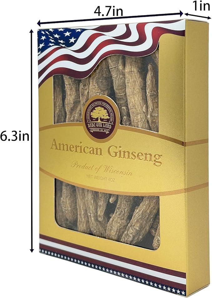 DOL Hand Selected Cultivated Wisconsin American Ginseng Pearl Ginseng 花旗参/西洋参 精选珍珠参 - in Box. (Medium 4oz/Box)