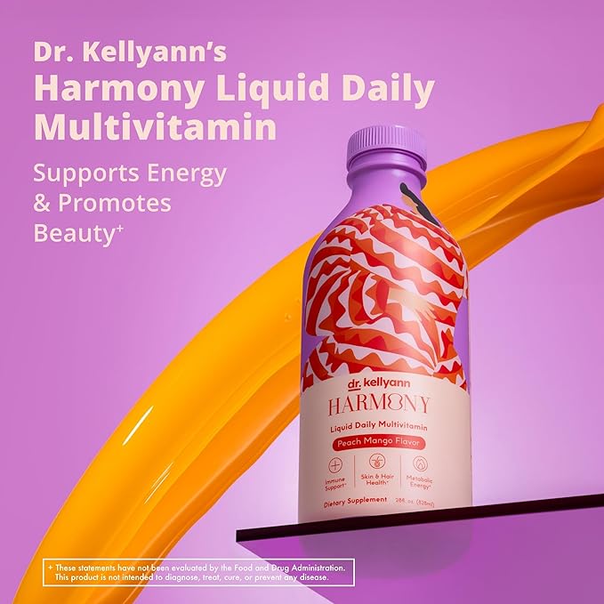 Dr. Kellyann Harmony Liquid Multivitamin (28 fl oz) – Vegan Daily Vitamins for Men & Women, Non-GMO, Overall Health