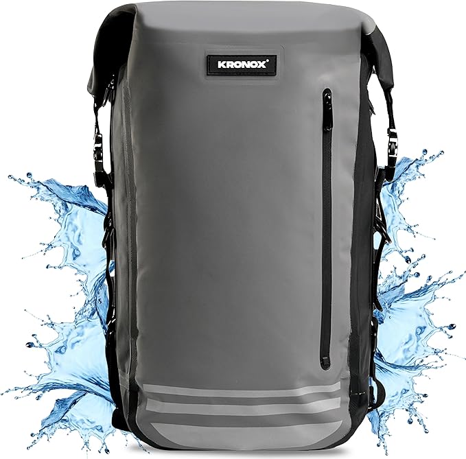 KRONOX 30L Waterproof Backpack for Men – IPX7 Submersible Dry Bag with Laptop Sleeve, Lightweight & Durable for Travel