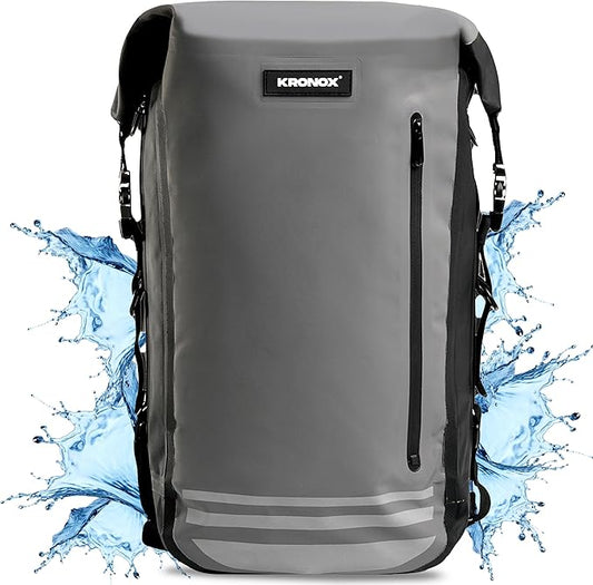 KRONOX 30L Waterproof Backpack for Men – IPX7 Submersible Dry Bag with Laptop Sleeve, Lightweight & Durable for Travel