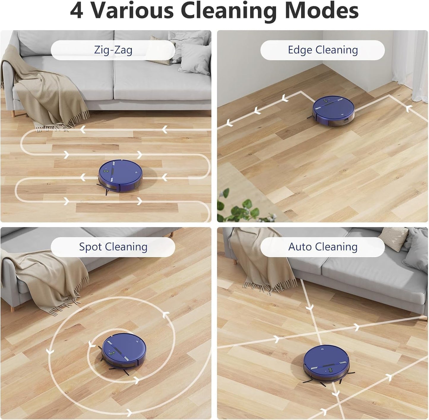 XIEBro Life Robot Vacuum and Mop Combo, 2 in 1 Vacuum Robot with WiFi/App/Voice, Schedule, Water Tank and Dustbin, Self-Charging, Slim, Ideal for Hard Floor, Pet Hair, Carpet