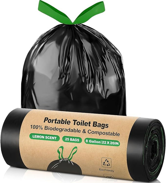 Camping Toilet Bags Poo Gel Set, Portable Toilet Bags with Camping Toilet Gel, Composting Toilet Bags Poo Gel for Portable Toilet Camping Outdoor Hiking Emergency Toilet