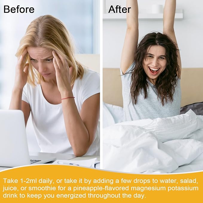 (2 Pack) Potassium Magnesium Supplement, Magnesium Potassium Supplements with Calcium, Vitamin D3, Zinc, Sugar Free & Vegan Liquid Drops Supplement for Leg Cramps, Energy, for Adult and Kid