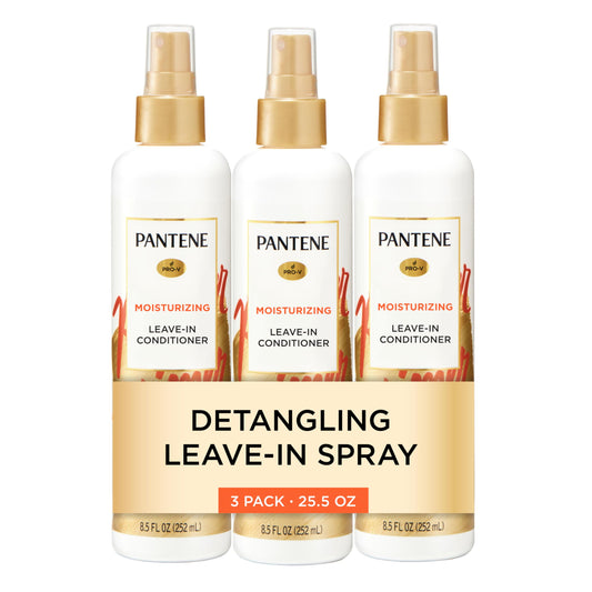 Pantene Conditioning Detangler Spray, Pro-V Repair & Protect, Nutrient Boost for Damaged Hair, Antioxidant Enriched, Leave-In Conditioner, Smooth & Shine, Sulfate-Free, 8.5 Fl Oz, 3 Pack