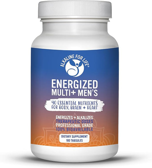 Energized Multi Men's Potent Multivitamin for Men 40 Fully Bioavailable Nutrients B Complex Vitamins for Men, Vitamin D, Vitamin C, Vitamin K, Zinc, Quercetin, Calcium, Magnesium - 180