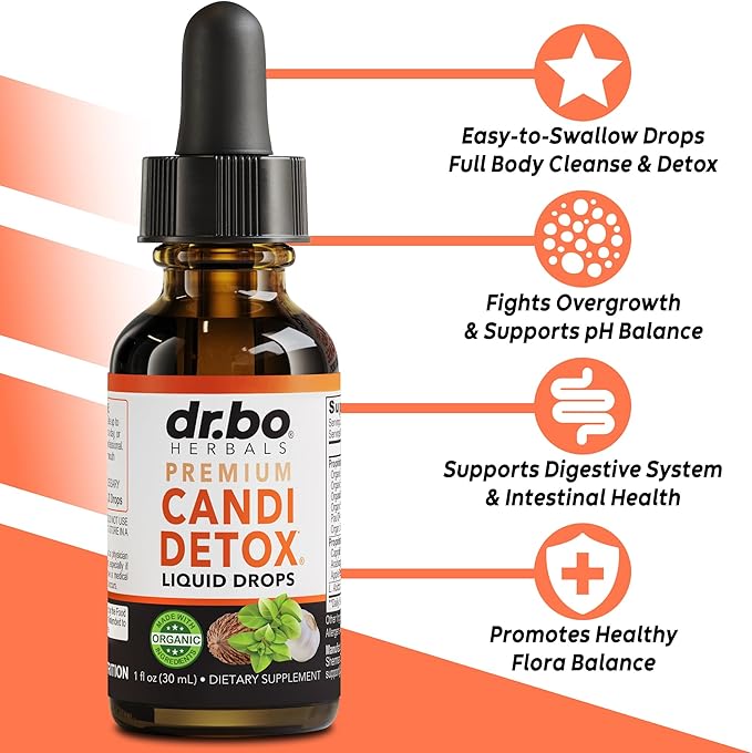 Candida Cleanse Detox for Women & Men - Organic Oregano Oil Drops, Caprylic Acid Black Walnut Wormwood Candi Support Supplement Kit - Natural Oral Anti Overgrowth Gut Balance Flora Complex Supplements