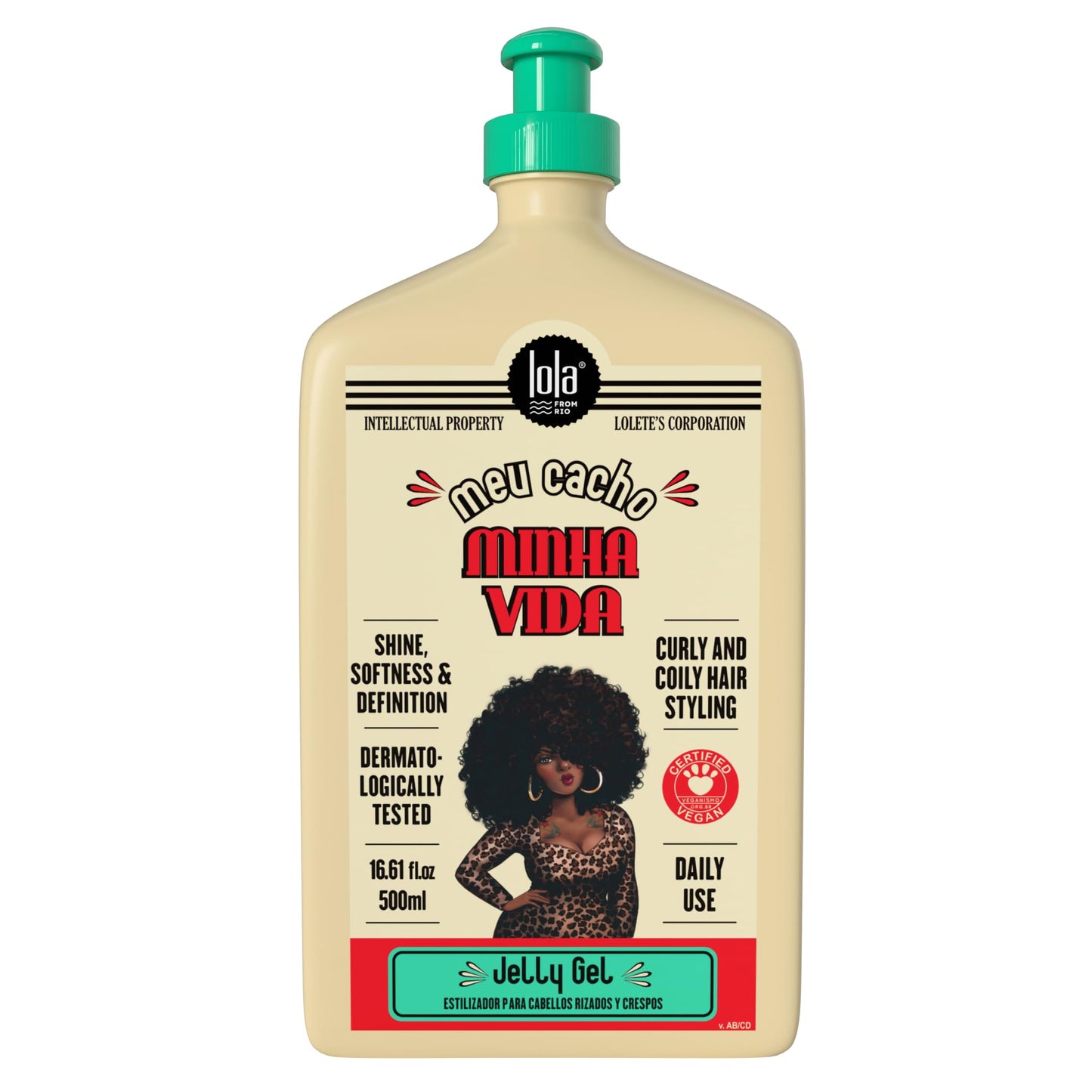 Lola From Rio – Meu Cacho Minha Vida – Moisturizing Jelly Gel for Defined, Bouncy Curls & Waves – Flexible Hold Styling Gel for Curly Hair – 16.91 fl oz