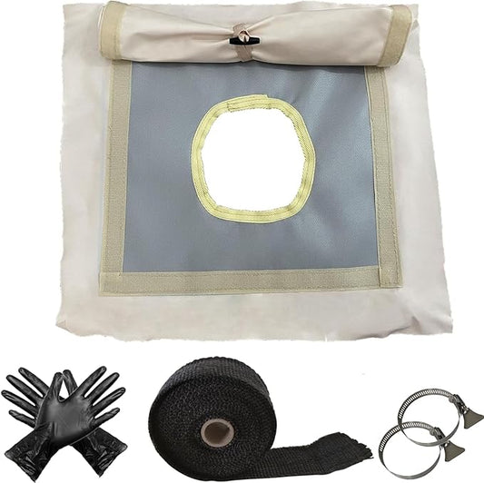 DANCHEL OUTDOOR Stove Jack Kit for Tent with Rain Flap Cover for Dia. 4''/5.85'', Fire Resistant Wood Stove Hole for Canvas Tent Hot Tent Chimney, Side Wall A/C 4 Season