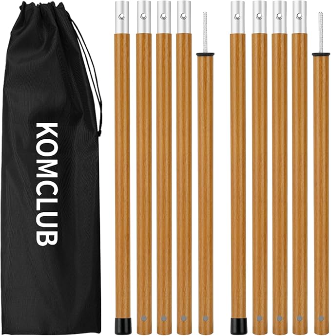 KOMCLUB Telescoping Tent Poles Tarp Poles 5-Section Adjustable Aluminum Rods for Tent Fly and Tarps Lightweight Replacement Adjustable Tent Poles for Outdoor Sport Camping 78Inch