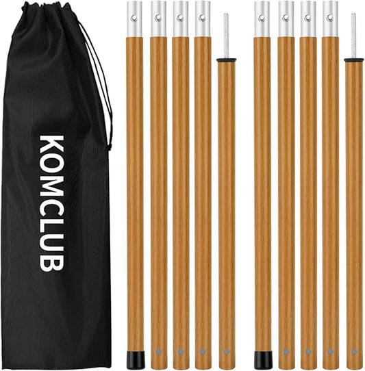 KOMCLUB Telescoping Tent Poles Tarp Poles 5-Section Adjustable Aluminum Rods for Tent Fly and Tarps Lightweight Replacement Adjustable Tent Poles for Outdoor Sport Camping 78Inch