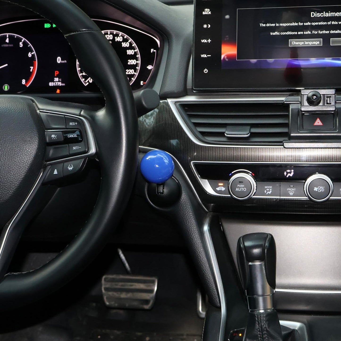 Car Push to Start Button Rocker, One-Touch Start Button Starter Cover, 2024 New Car One Button Start Lever (Red+Blue)