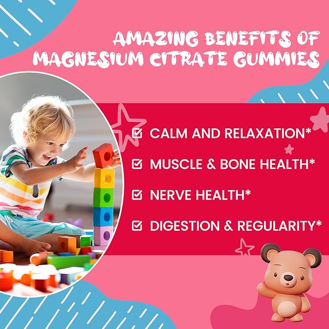 (2 Pack) Magnesium Gummies for Kids - Magnesium Citrate Supplement with Vitamin B6, L-theanine, Chamomile & Lemon Balm - Calm Magnesium for Kids & Adults Sleep, Relaxation - Strawberry,120 Gummies