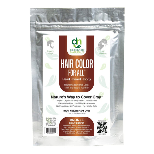 Red Henna Hair Color For All Kit | 100% All Natural Hair Dye & Beard Dye Powder (Bronze Shiny Copper) Organic, Herbal & Vegan Chemical & Cruelty Free Permanent Gray Coverage & Tinting