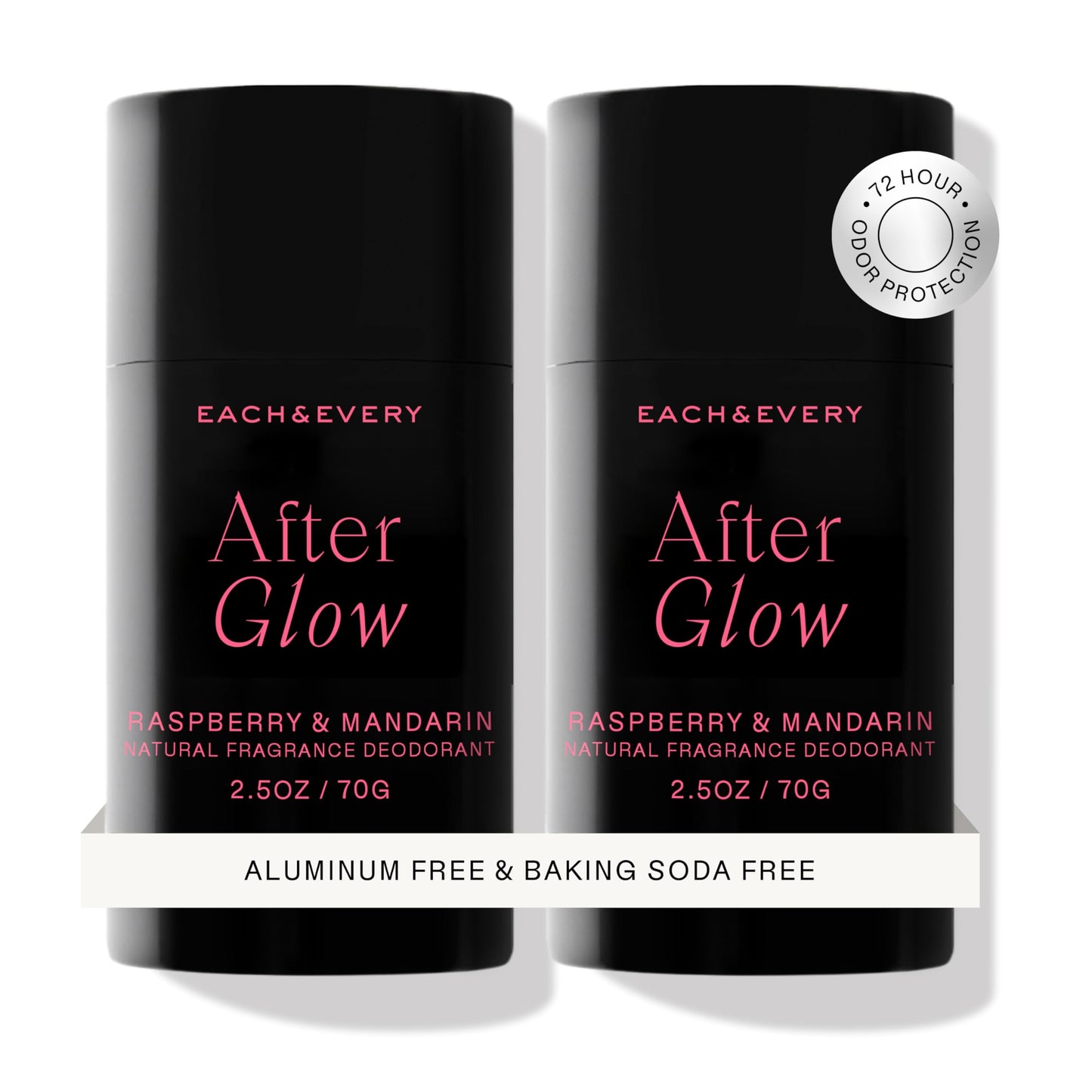 Each & Every Aluminum Free Deodorant for Women & Men, Raspberry & Mandarin - All Natural Deodorant for Sensitive Skin, EWG Verified - Clean, Baking Soda-Free, Plant-Based Fragrance - 2.5oz, 2 Pack