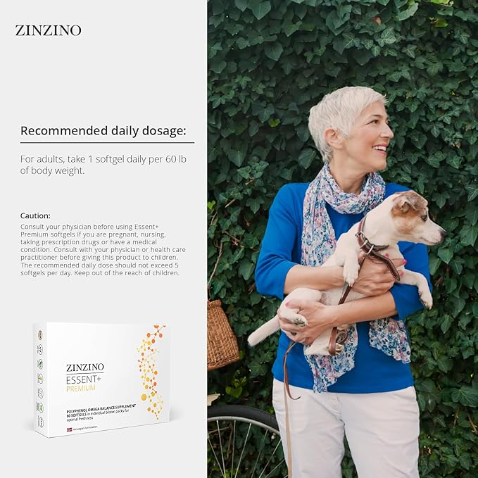 Essent+ Premium, Advanced Polyphenol Omega Balance with Fish Oil, Glycerin, Cold-Pressed Extra Virgin Olive Oil, Vitamin D - 60 Softgels