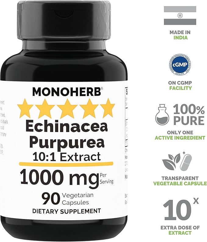 Echinacea Purpurea Extract 1000 mg - 90 Vegetarian Capsules