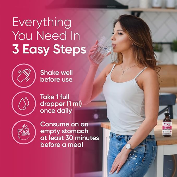 Essential B Complex - Daily Vegan Vitamin B-Complex Sublingual Liquid Drops w/Methyl B12 (2oz / 60ml Bottle) - 60-Day Supply