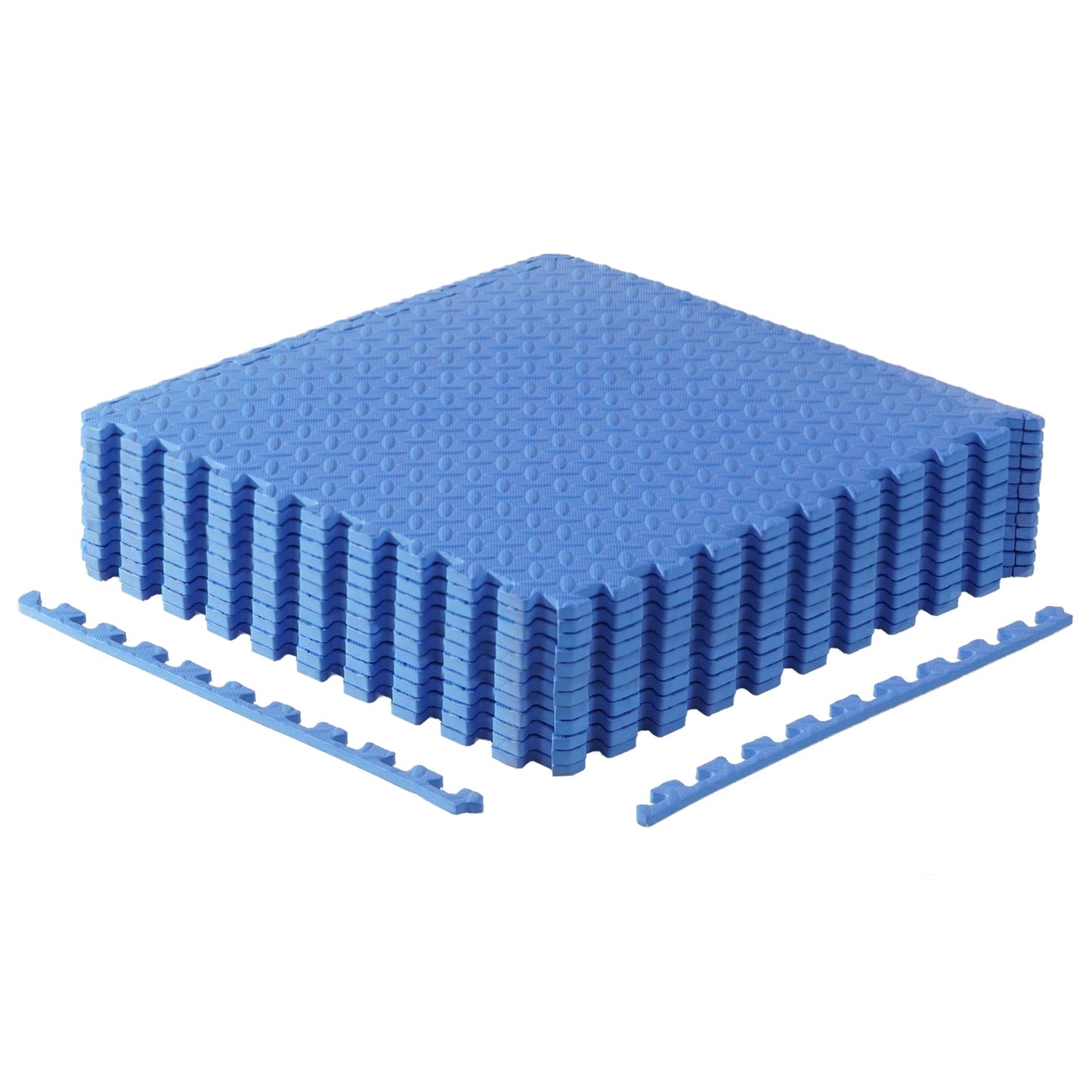 CAP Barbell 1/2-Inch Interlocking EVA Foam Exercise Puzzle Mats - 2 Pack | 24" x 24" x 1/2" | Diamond Pattern - Blue