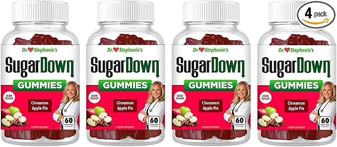 Dr. Stephanie’s SugarDown Gummies – Ceylon & Cassia Cinnamon Supplement - 4 Pack
