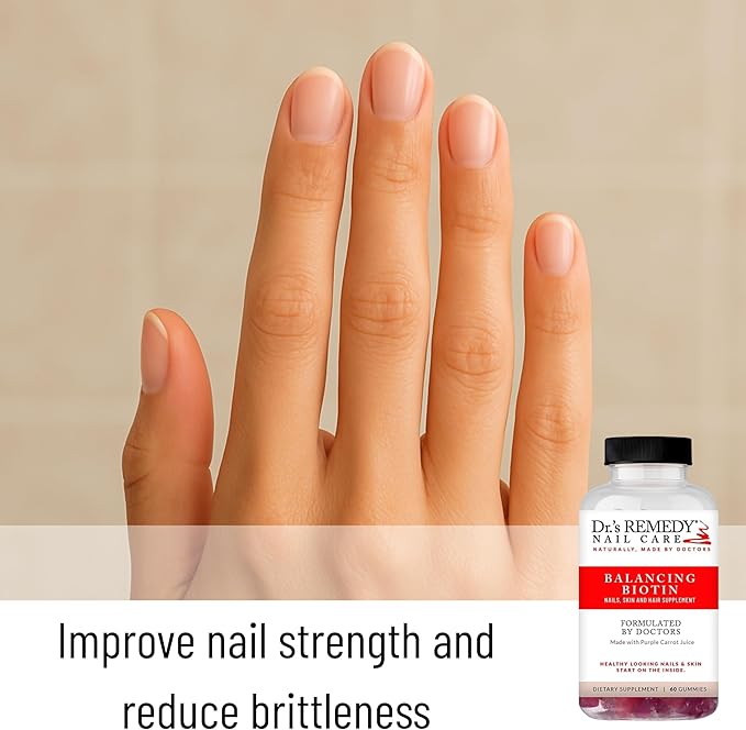 Dr.'s Remedy Biotin Gummies for Hair Skin and Nails Vitamins - 5,000 mcg Organic Vegan and Gluten Free