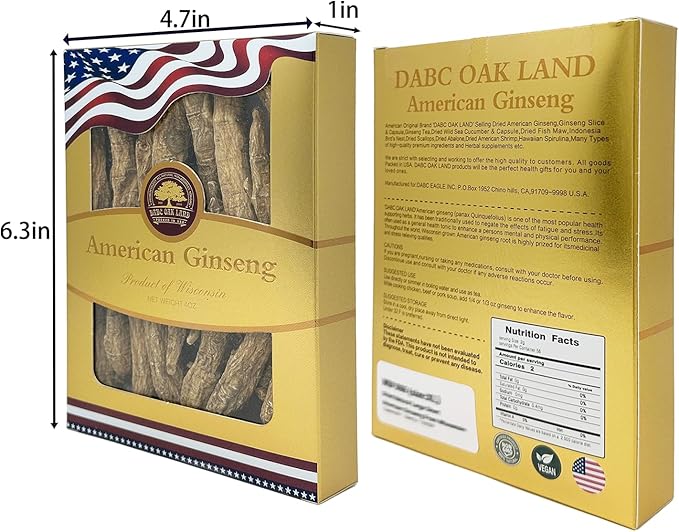 DOL Hand Selected Cultivated Wisconsin American Ginseng Pearl Ginseng 花旗参/西洋参 精选珍珠参 - in Box. (Medium 4oz/Box)