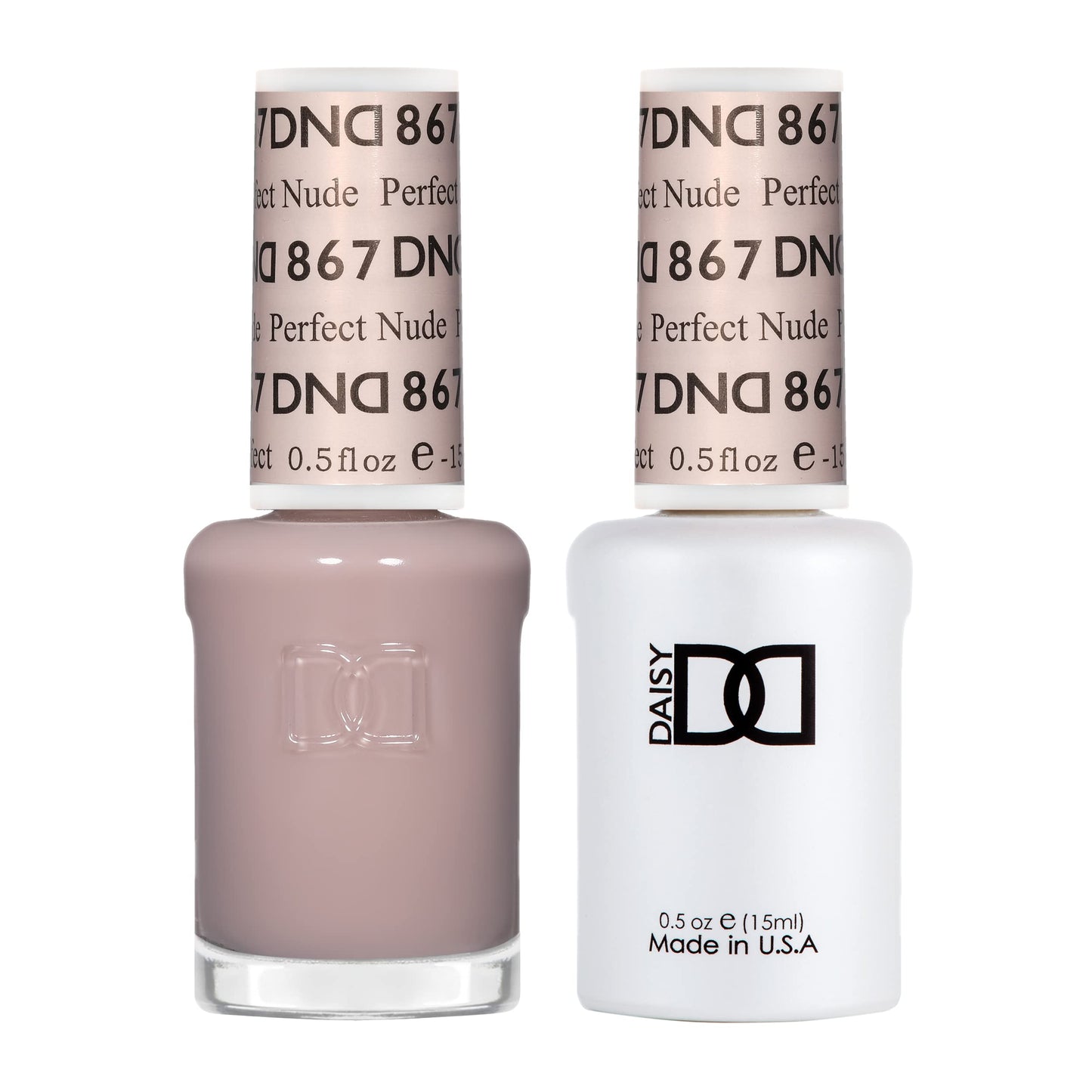 DND Gel Polish Set, Sheer Collection, UV/LED Gel Polish and Air Dry Nail Lacquer, Matching Chip-Free Polish Duo, 867 Perfect Nude, 0.5 Fl Oz